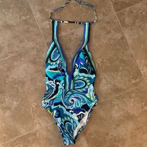 Trina Turk multicolor one piece swimsuit.